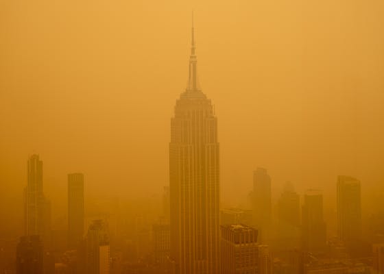 SMOKE FROM CANADIAN WILDFIRES BLOWS SOUTH CREATING HAZY CONDITIONS ON NEW YORK CITY