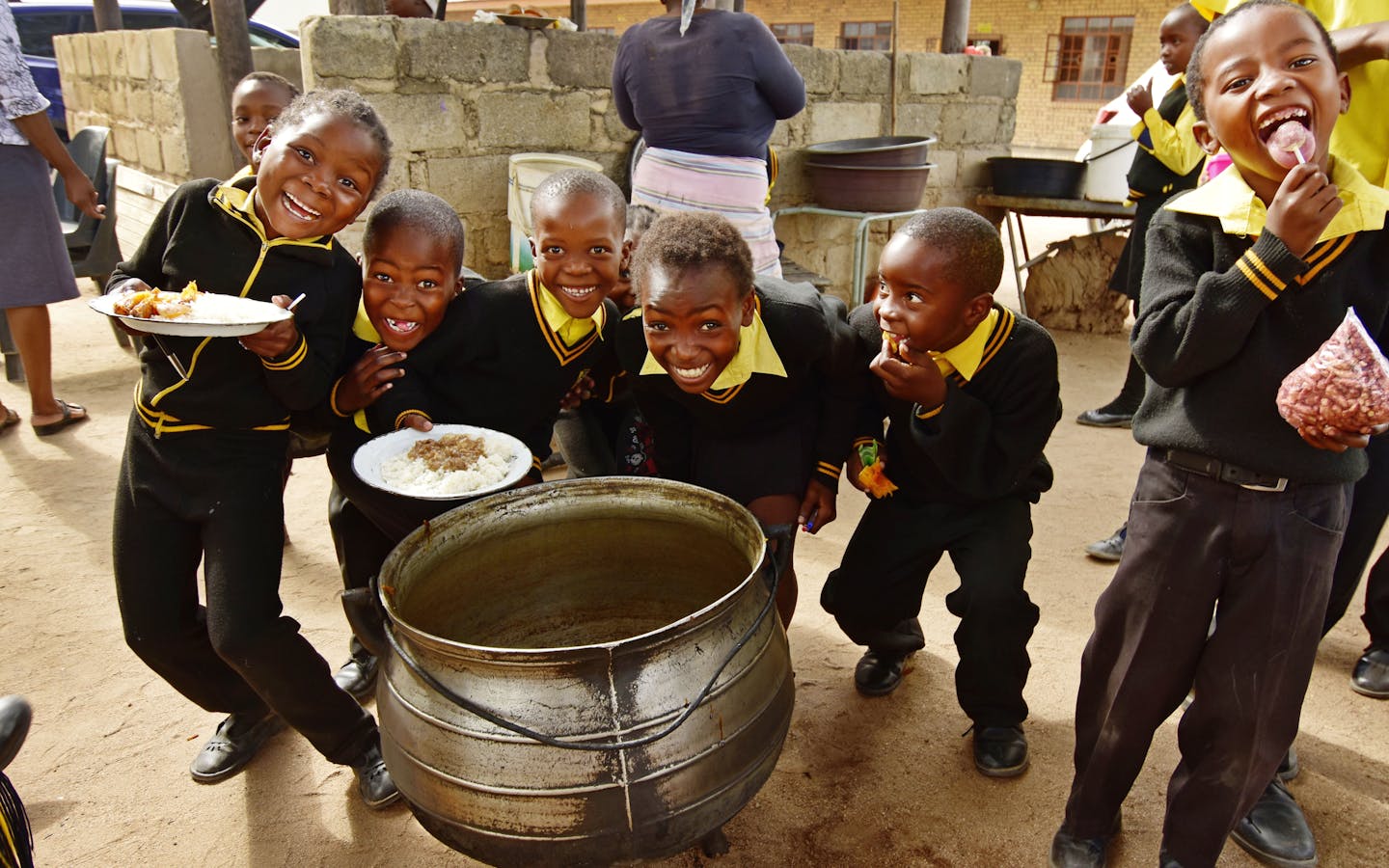 Students at the Shiviti School, built with the support of the Buffelshoek Trust in Utah village