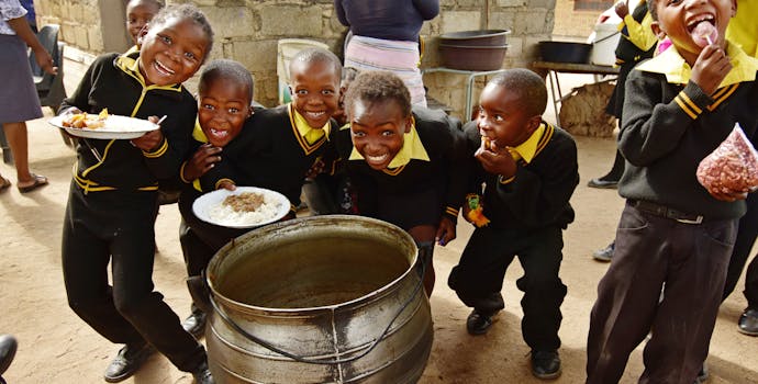Students at the Shiviti School, built with the support of the Buffelshoek Trust in Utah village