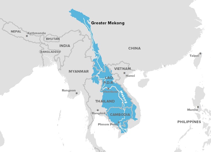Map of the Greater Mekong region