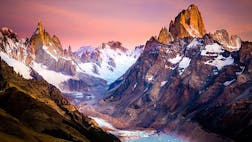 Snow covered mountains in Patagonia, Argentina